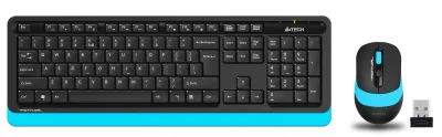 A4 Tech FG1010 Siyah-Mavi Kablosuz Q Klavye & Mouse Set - A4 Tech
