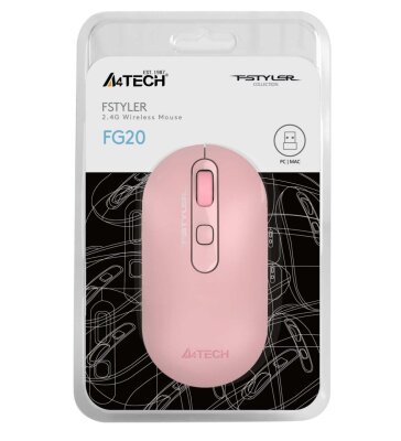A4 Tech FG20 Pembe Optik Kablosuz Mouse - A4 Tech