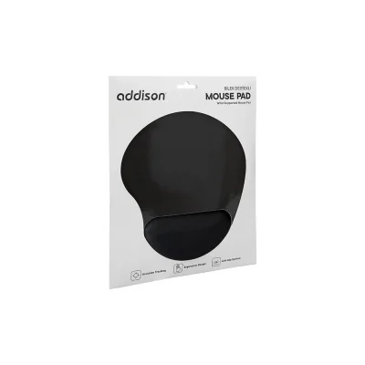 Addison 300521 Bileklik Destekli Siyah Mouse Pad-Siyah - Addison