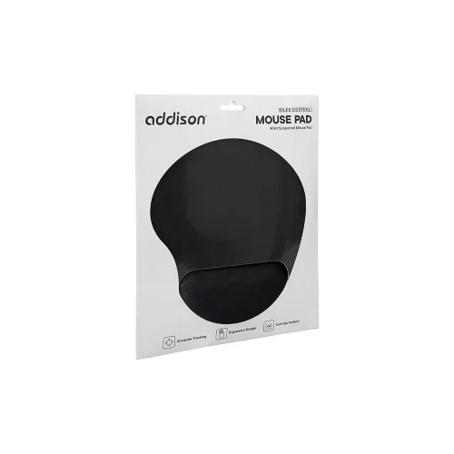Addison 300521 Bileklik Destekli Siyah Mouse Pad-Siyah - 1
