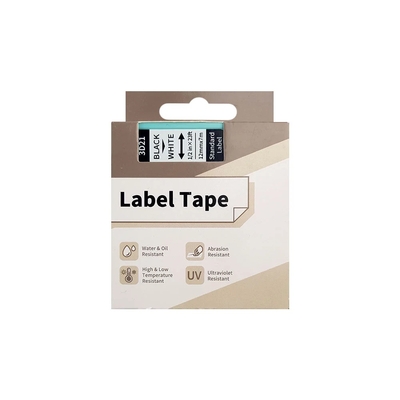 AIMO 3D21 Black on White Label Tape Ribbon 12mm x 7m - D1600 - AIMO