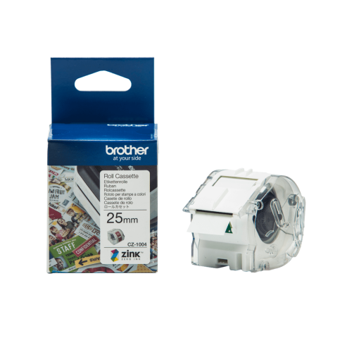 Brother CZ-1004 Orjinal Renkli Etiket Rulosu 25mm x 5m - VC-500W - 1
