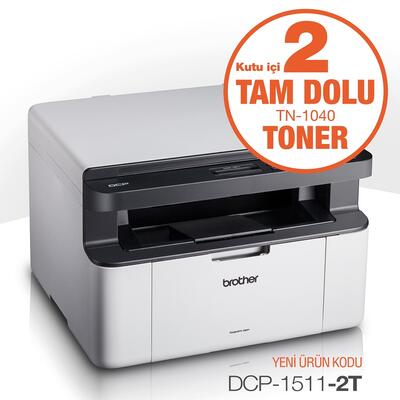 Brother DCP-1511-2T Fotokopi + Tarayıcı + USB Çok Fonksiyonlu Yazıcı (T15581) - Thumbnail