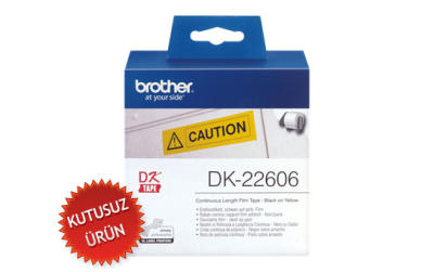 BROTHER - Brother DK-22606 Original Yellow Label Roll 62mm x 15.24m - QL-500 (Without Box)