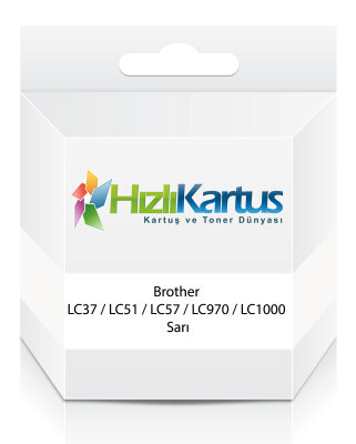 Brother LC37 / LC51 / LC57 / LC970 / LC1000 Sarı Muadil Kartuş - DCP-130C / DCP-135C - BROTHER
