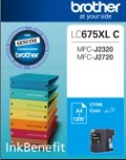 Brother LC675XLC High Capacity Cyan Original Cartridge - MFC-J2720 / MFC-J2320 - BROTHER