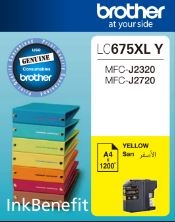 Brother LC675XLY High Capacity Yellow Original Cartridge - MFC-J2720 / MFC-J2320 - BROTHER