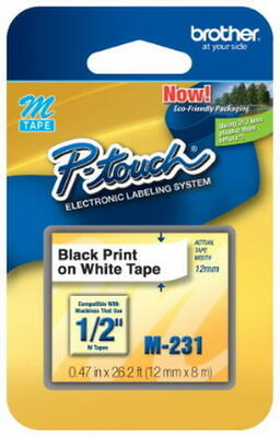 Brother M-231 Black On White Original Laminant Label - BROTHER