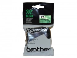 Brother M-731 Black On Green P-Touch Label 12mm - PT-55 / PT-60 / PT-80 - BROTHER