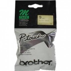 BROTHER - Brother M-821 Altın Üzerine Siyah P-Touch Etiket 9mm - PT-55 / PT-60 / PT-80 (T6250)