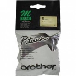 Brother M-821 Black On Gold P-Touch Label 9mm - PT-55 / PT-60 / PT-80 - BROTHER