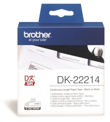 BROTHER - Brother P-Touch DK-22214 DK Continuous Paper Label 12mm x 30.48m 