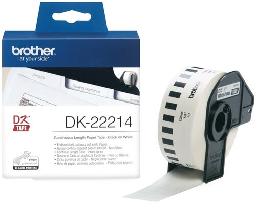 Brother P-Touch DK-22214 DK Continuous Paper Label 12mm x 30.48m 