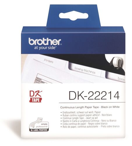 Brother P-Touch DK-22214 DK Sürekli Kağıt Etiket 12mm x 30.48m (T16377)