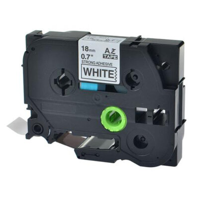 Brother P-Touch TZe-S241 Muadil Beyaz Üzerine Siyah G3lü Yapışkanlı Etiket 18mm x 8m - D400 - BROTHER