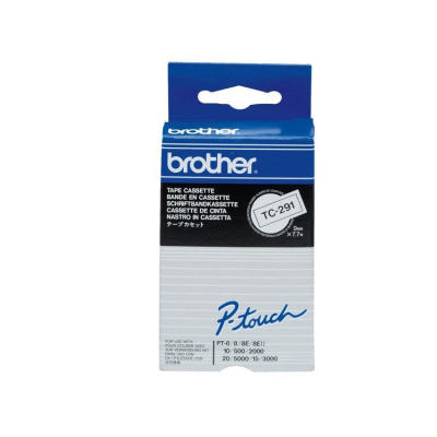 Brother TC-291 White Original Ribbon - P-Touch 2000 - BROTHER
