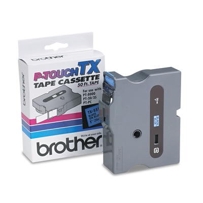 BROTHER - Brother TX-551 Mavi Üzerine Siyah Orjinal Şerit - 24mm x 15m