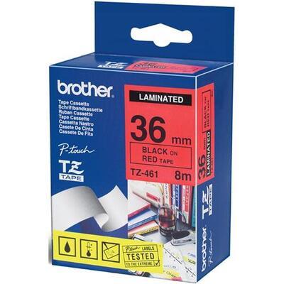 BROTHER - Brother TZ-461 Black On Red Original Label Ribbon 36mm x 8m - RPT-D400AD