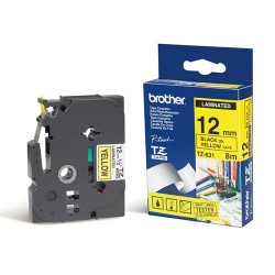 BROTHER - Brother TZ-631 TZ-Tape 12mm Sarı-Siyah Etiket Şeridi - PT-1280 / PT-1830 (T6232)