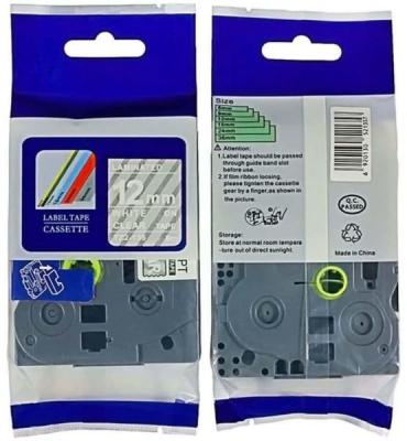 Brother TZE-135 Şeffaf Üzerine Beyaz Muadil Etiket Şeridi 12mm x 8m - GL-100 (T10737) - BROTHER