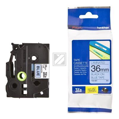 Brother TZe-561 Black On Blue Laminated Label 36mm x 8m - BROTHER