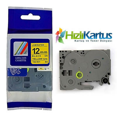 Brother TZE-631 Black On Yellow Compatible Label Ribbon 12mm x 8m - GL-100 - BROTHER