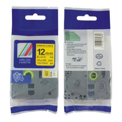 Brother TZe-FX631 Black On Yellow Compatible Label Ribbon 12mm x 8m - GL-100 - BROTHER