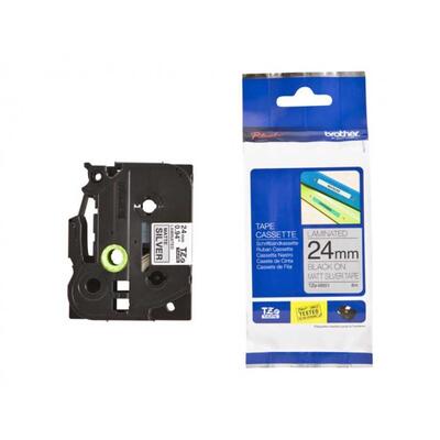 Brother TZe-M951 Black On Matte Silver Original Label Ribbon 24mm x 8m - PT-3600 - BROTHER