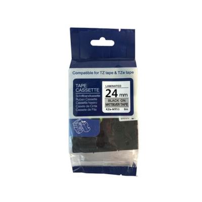 BROTHER - Brother TZe-M951 Black On Matte Grey Compatible Label Ribbon 24mm x 8m - PT-3600