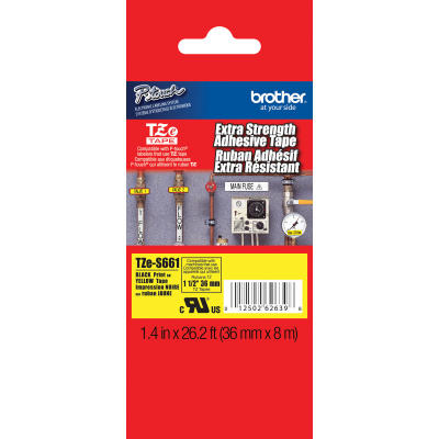 BROTHER - Brother TZE-S661 (12MM) Siyah Lamine Etiket (T7988)