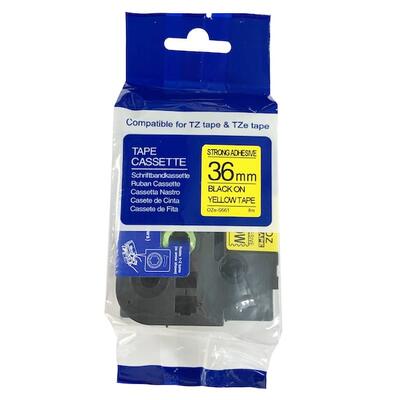 Brother TZe-S661 Sarı Üzerine Siyah Muadil Etiket Şeridi 36mm x 8m (T13428) - BROTHER