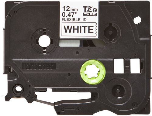 Brother TZE-FX231 12MM Beyaz Üzerine Siyah Esnek Laminasyonlu Muadil Etiket (T16212)