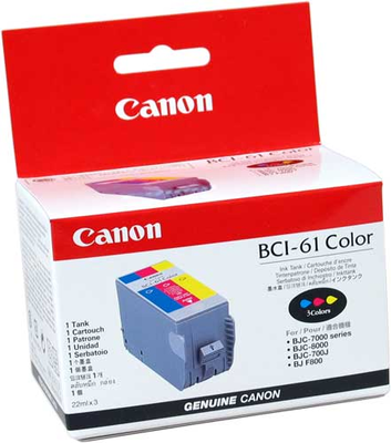 CANON - Canon BC-61 (0968A008) Color Original Cartridge - BJC-7000 / BJC-8000 (T8606)