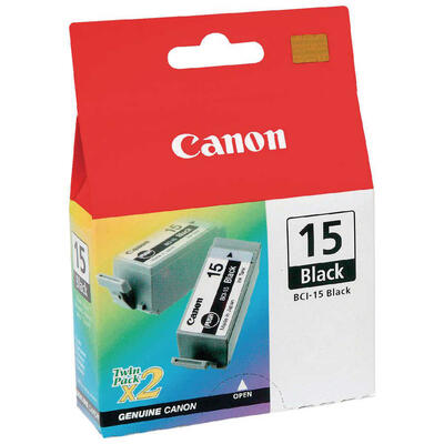 CANON - Canon BCI-15BK (8190A002) Black Original Cartridge Dual Pack - i70 / i80 (T2588)