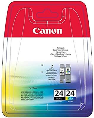 Canon BCI-24 (6881A042) Color-Black Dual Pack Original Cartridge - i250 / i320 (T14955) - CANON