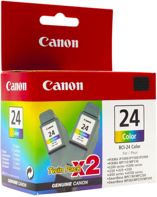 Canon BCI-24C (6882A009) Color 2 Liter Economic Package Original Cartridge - i250 / i350 - CANON