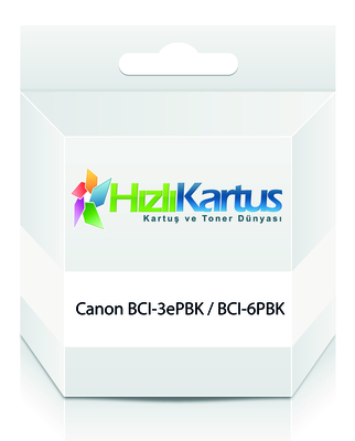 CANON - Canon BCI-3ePBK / BCI-6PBK (4485A002) Foto Siyah Universal Muadil Kartuş - BJC-3000 (T12255)