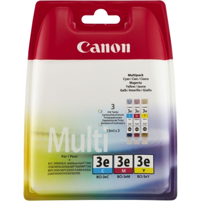 CANON - Canon BCI-3E CMY (4480A265) 3'lü Paket Renkli Orjinal Kartuş - BJC3000