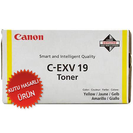 Canon C-EXV19Y (0400B002) Yellow Original Toner - imagePRESS C1 (Damaged Box) (T9289)