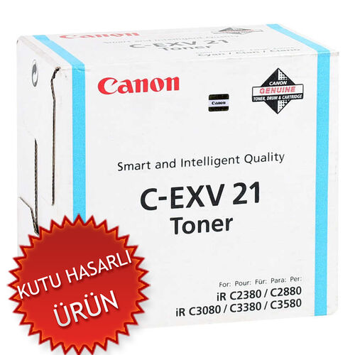 Canon C-EXV21C (0453B002) Mavi Orjinal Toner - IR-C2380 / IR-C2880 (C) (T16544)