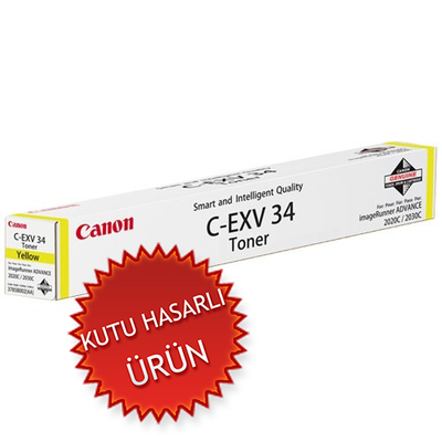 CANON - Canon C-EXV34Y (3785B002AA) Yellow Original Toner - IR-C2020 / IR-C2030 (Damaged Box)
