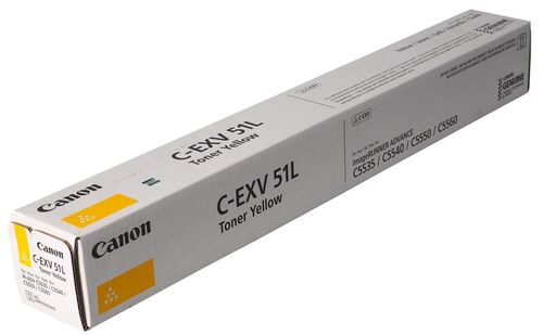 Canon C-EXV51L (0481C002) Yellow Original Toner - IR-C5535i / IR-C5540i (T13198)