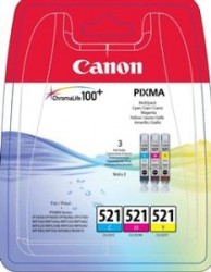 CANON - Canon CLI-521CMY (2934B010AA) 3'lü Set Kartuş - MP540 / MP620 (T1576)