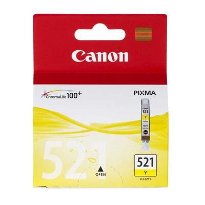 CANON - Canon CLI-521Y (2936B004AA) Yellow Original Cartridge - MP540 / MP620 (T1926)