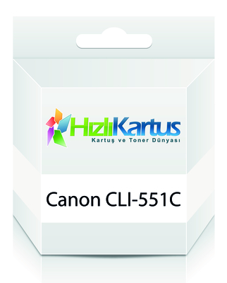 CANON - Canon CLI-551C (6509B001) Mavi Muadil Kartuş - MG5450 / MG6350