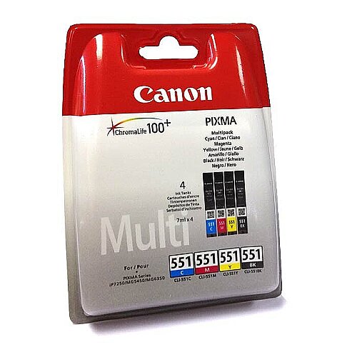 Canon CLI-551CMYBK (6509B009AA) Multipack Original Cartridge - MG5450 / MG6350 (T1765) - 3