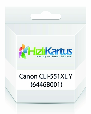 CANON - Canon CLI-551XL Y (6446B001) Yüksek Kapasite Sarı Muadil Kartuş - MG5450 / MG6350