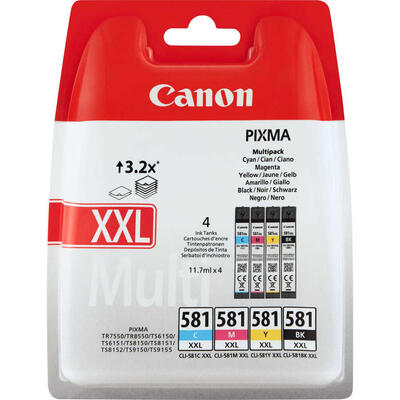 CANON - Canon CLI-581XXL (1998C005) Multipack 4Pk Original Cartridge - TS6150 / TS6250 (T12469)