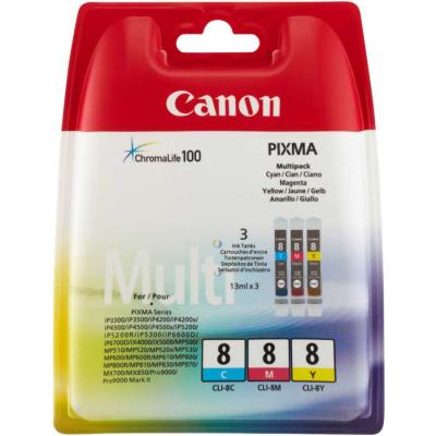 CANON - Canon CLI-8CMY (0621B029) Multıpack Original Cartridge - IP3300 / IP4200 (T7829)