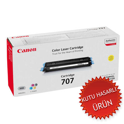 CANON - Canon CRG-707Y (9424A004) Yellow Original Toner - LPB5000 / LBP5100 (Damaged Box) (T15111) 